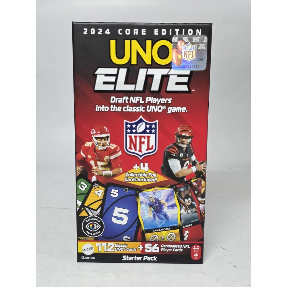 2024 UNO Elite NFL Card Game Starter Deck Pack Core Edition